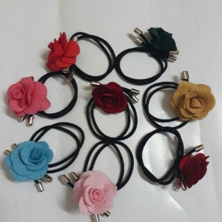 Dây cột tóc hoa hồng dễ thương (1 sợi)