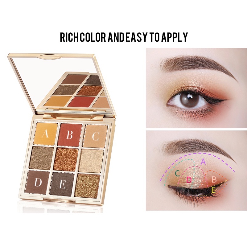 Bảng phấn mắt CATKIN 9 màu 14.4g chuyên dụng cho nhiều phong cách trang điểm | BigBuy360 - bigbuy360.vn