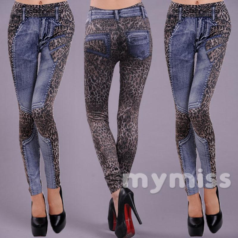 Quần legging giả jean thời trang nữ