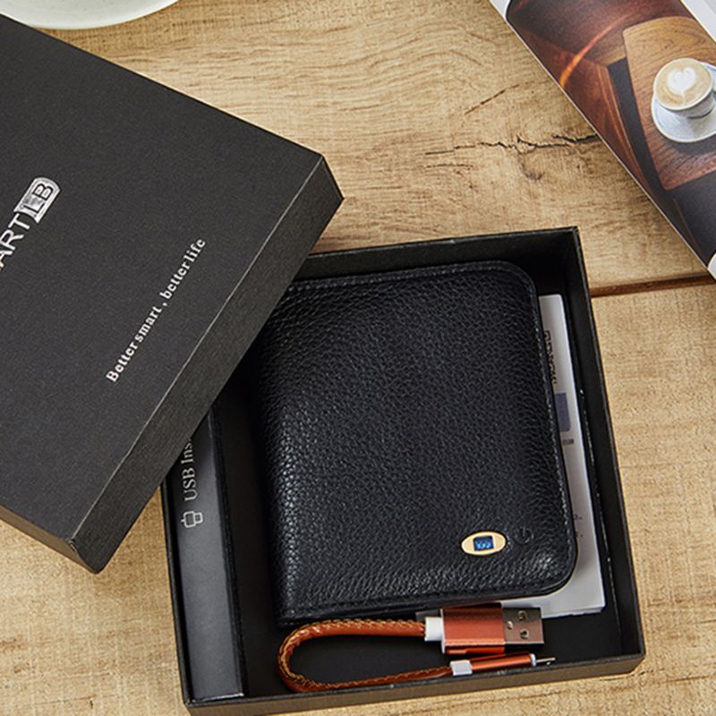Ví Da Thật Dáng Ngắn Chống Trộm Có Bluetooth Thông Minh Cho Nữ