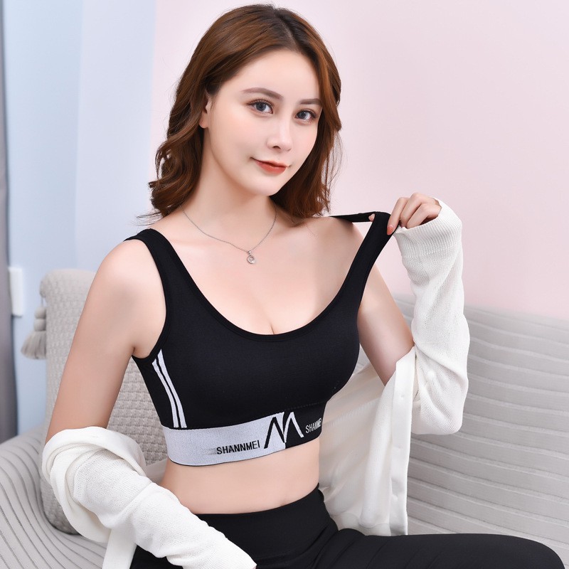 Áo lót AOWEINISI; vải cotton dây chéo in chữ quyến rũ thời trang cho nữ