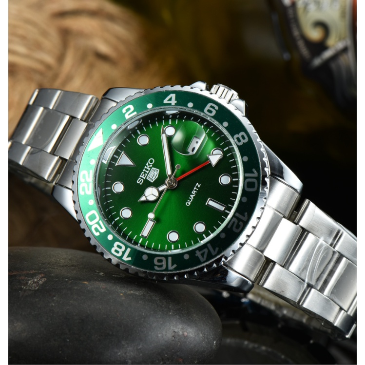 Đồng Hồ Đeo Tay Seiko Water Ghost Dây Thép Dạ Quang Thời Trang Công Sở Cho Nam
