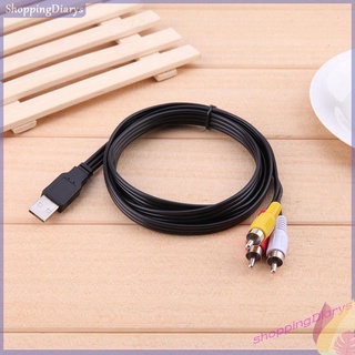 Cáp chuyển đổi 1.5m 5ft usb a sang 3 rca av a/v tv