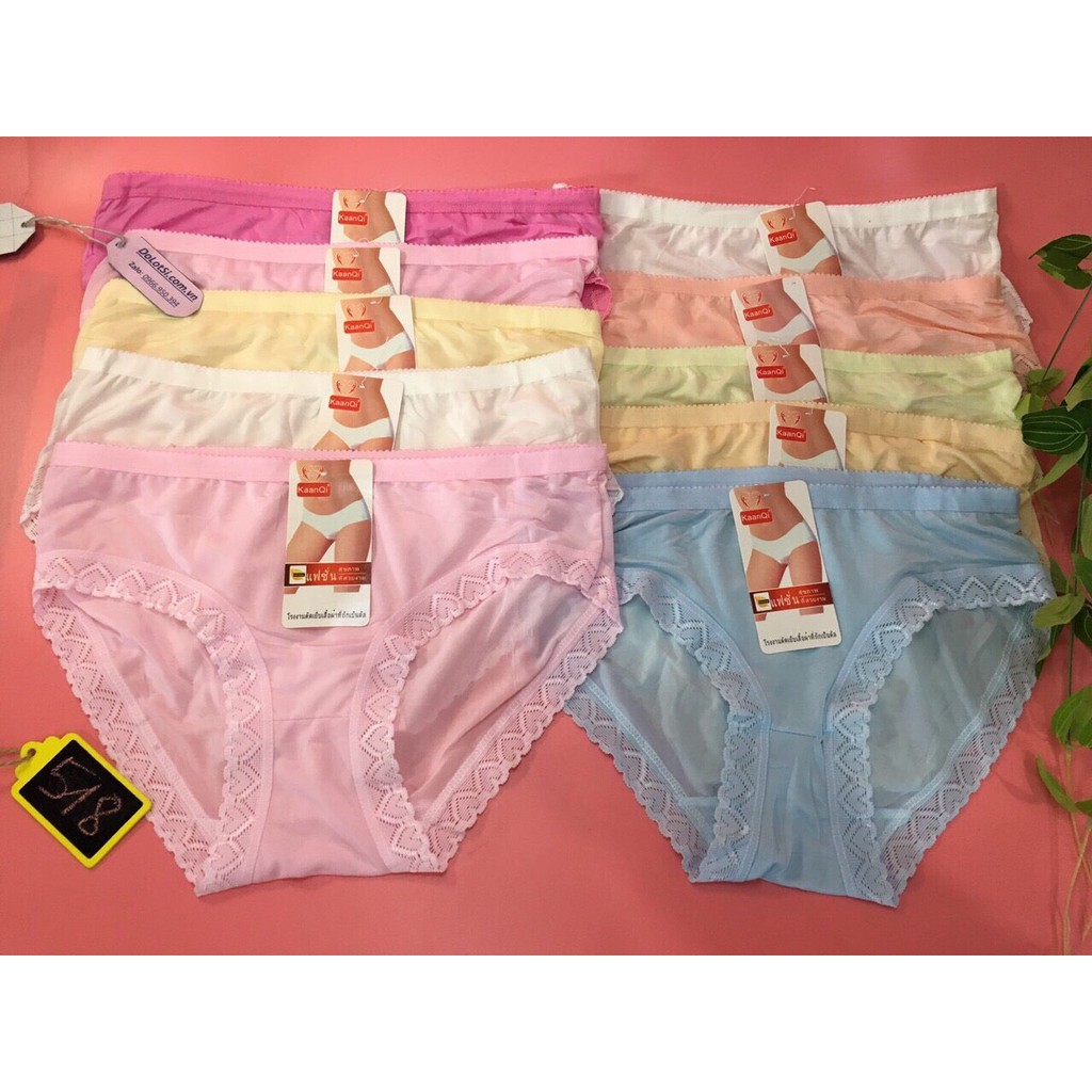 Bộ 10 Quần Lót Nữ ❤️FREESHIP❤️ Quần sịp nữ Phối Ren Thun Lạnh Siêu Thoáng Mát (dưới 65kg) !! FREE SHIP | BigBuy360 - bigbuy360.vn