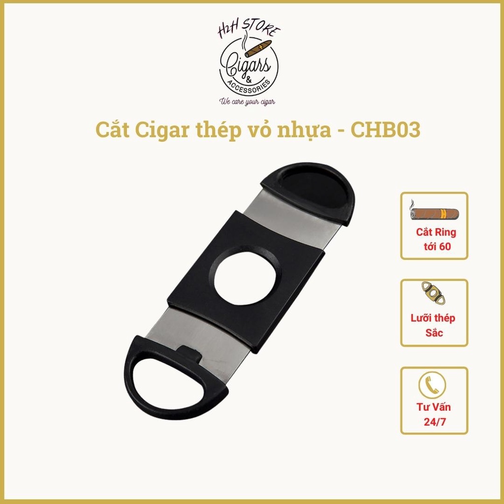 Dụng cụ cắt xì gà, cắt cigar vỏ nhựa lưỡi thép CHB03