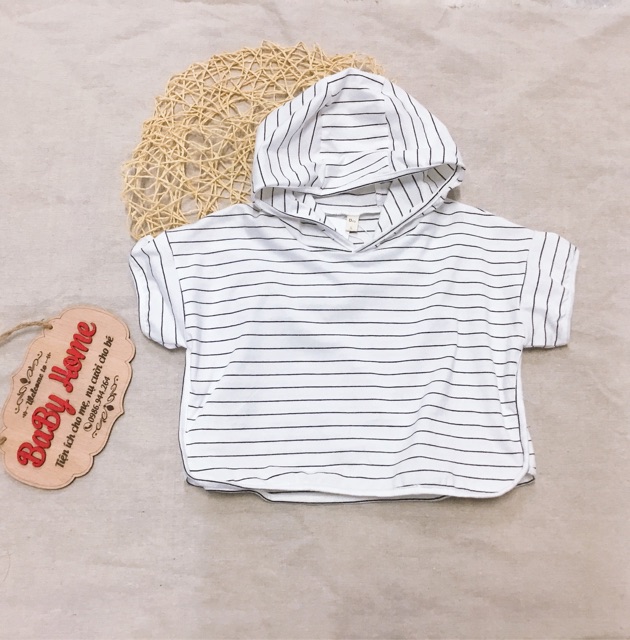 Áo kẻ có mũ xuất Hàn (2-7Y)(Ảnh thật)