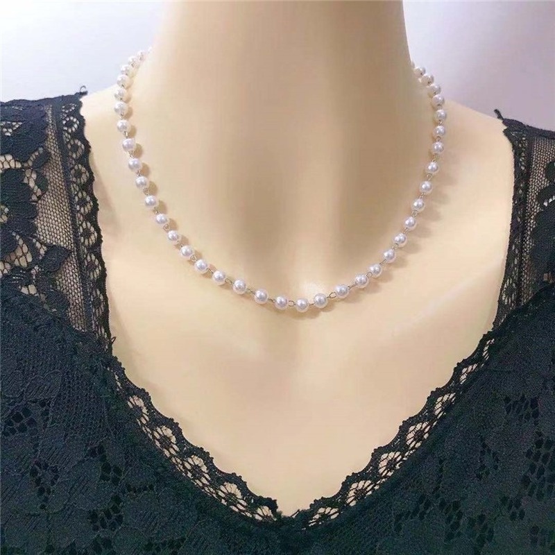 Vòng cổ chuỗi hạt ngọc trai kiểu Âu Mỹ cổ điển sang trọng