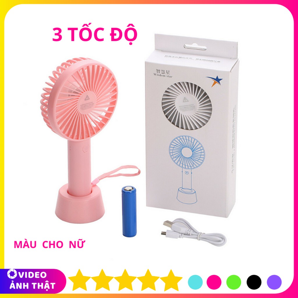 ✖☜Quạt Sạc Tích Điện USB mini Fan - Kèm Pin và Cáp Chân đế sạc, cầm tay,quạt để bàn,quạt usb,quạt mini,máy