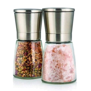 Hũ Xay tiêu thủy tinh cầm tay nắp inox