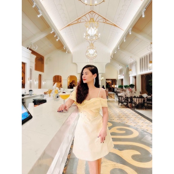 MS1267y ĐẦM NHŨ ÁNH KIM RỚT VAI ĐÍNH ĐÁSMLXl