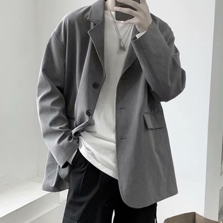 Áo Khoác blazer nam Hàn Quốc 2 cúc, áo vest form rộng Unisex nam