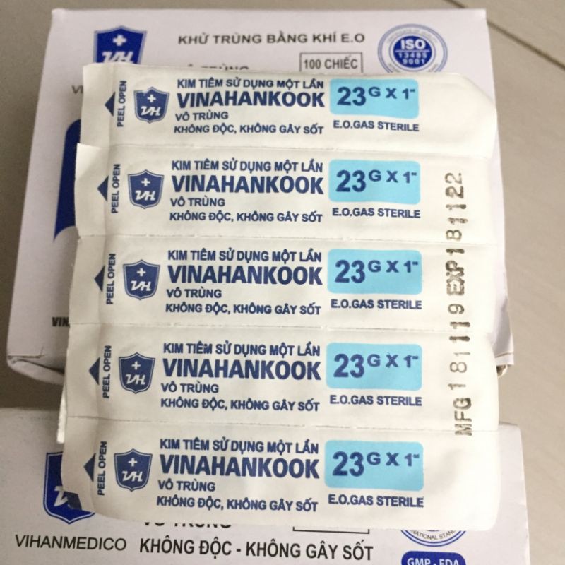 (Q1-HCM) |HỘP| Đầu Kim Tiêm 18G/20G/23G/26G Vinahankook - Kim Lấy Thuốc - Kim Chích Mụn