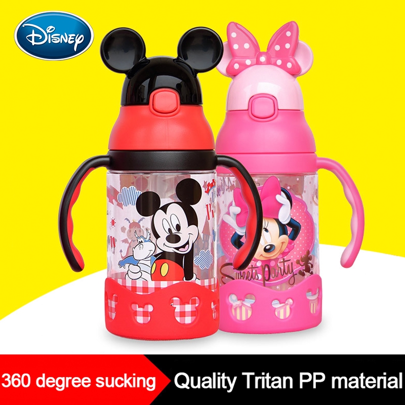 Bình nước chống rỉ tay cầm thiết kế nhân vật hoạt hình Disney cho bé