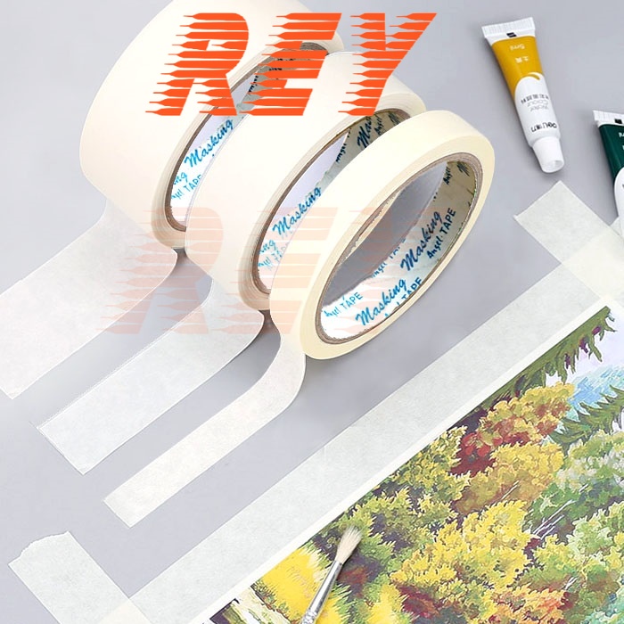COMBO 6 cuộn băng keo giấy chặn màu cố định tranh nhiều size 12mm 24mm 48mm