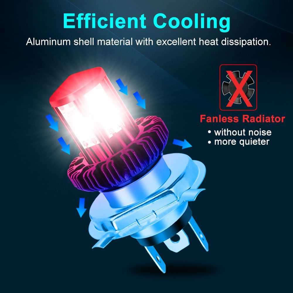 Bóng đèn pha LED VANES1 12V BA20D H6 H4 6000K 1200LM nhiều màu chất lượng cao cho xe máy