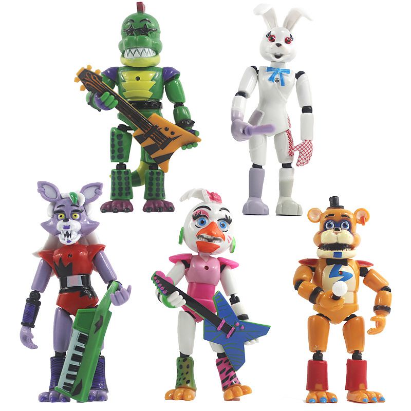 Set Five Night At Freddy Anime Fnaf Final Boss Freddy Toys Bonnie Bear Action Figure Pvc Model Sundrop Toys Gifts