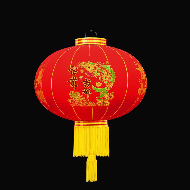 Lồng đèn trang trí tết bằng vải nhung chống thấm nước