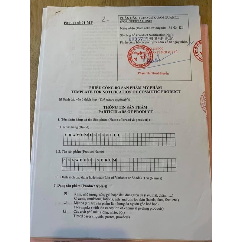 Serum hải sâm chamomileskill hàng chuẩn kèm quà tặng