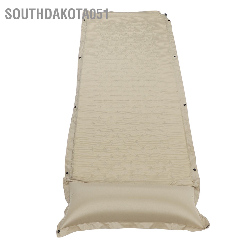 Southdakota051 Đệm ngủ Kaki tự thổi phồng không thấm nước Nệm cắm trại Polyester Pongee dày bền để ngoài trời