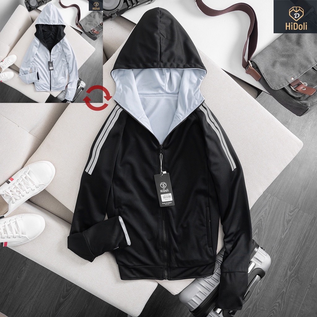 Áo chống nắng nam 2 mặt Mantoni thông hơi, thun lạnh thoáng mát chống tia UV cao cấp, độ che phủ cao