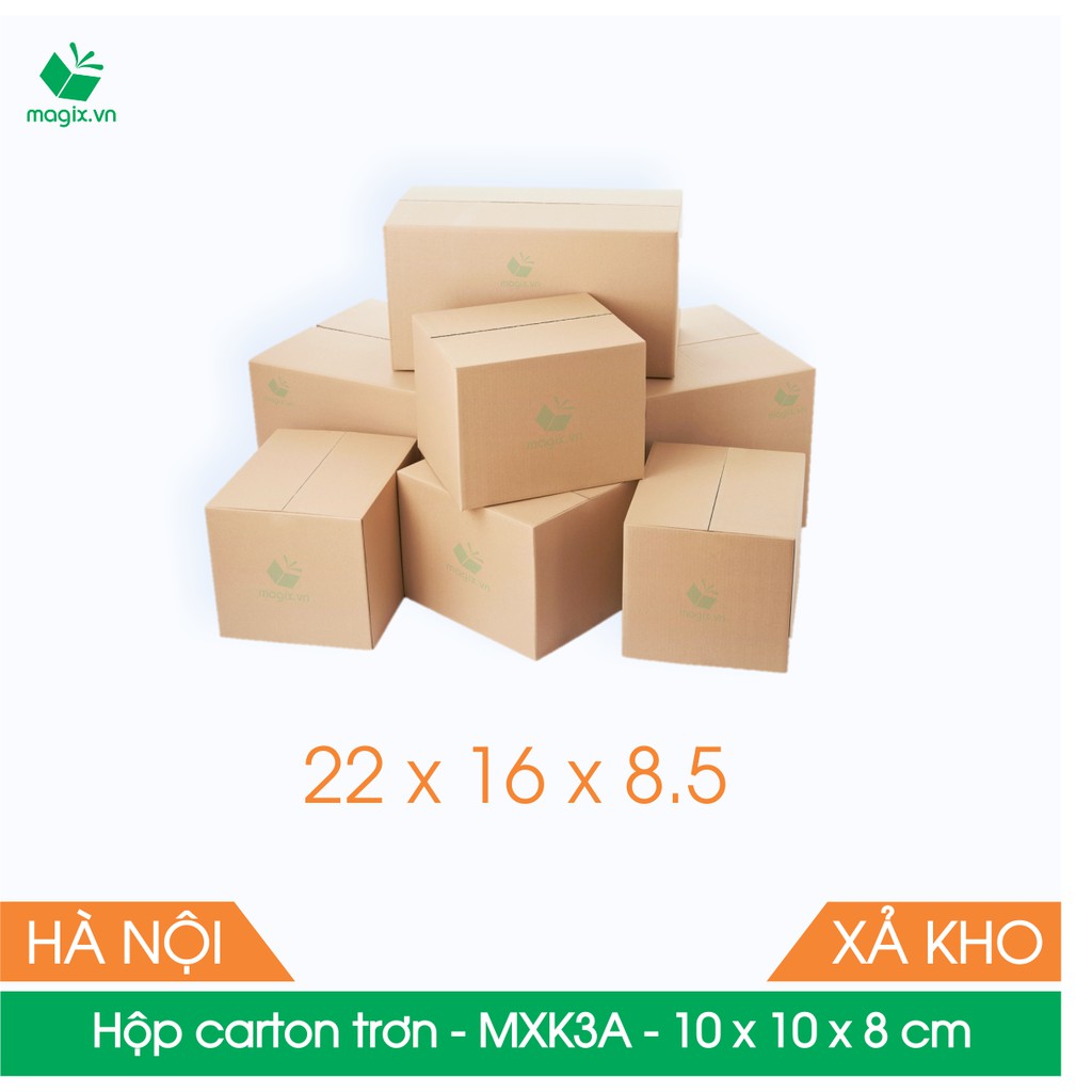 MXK3A - 22x16x8.5 cm - 20 Thùng hộp carton trơn đóng hàng