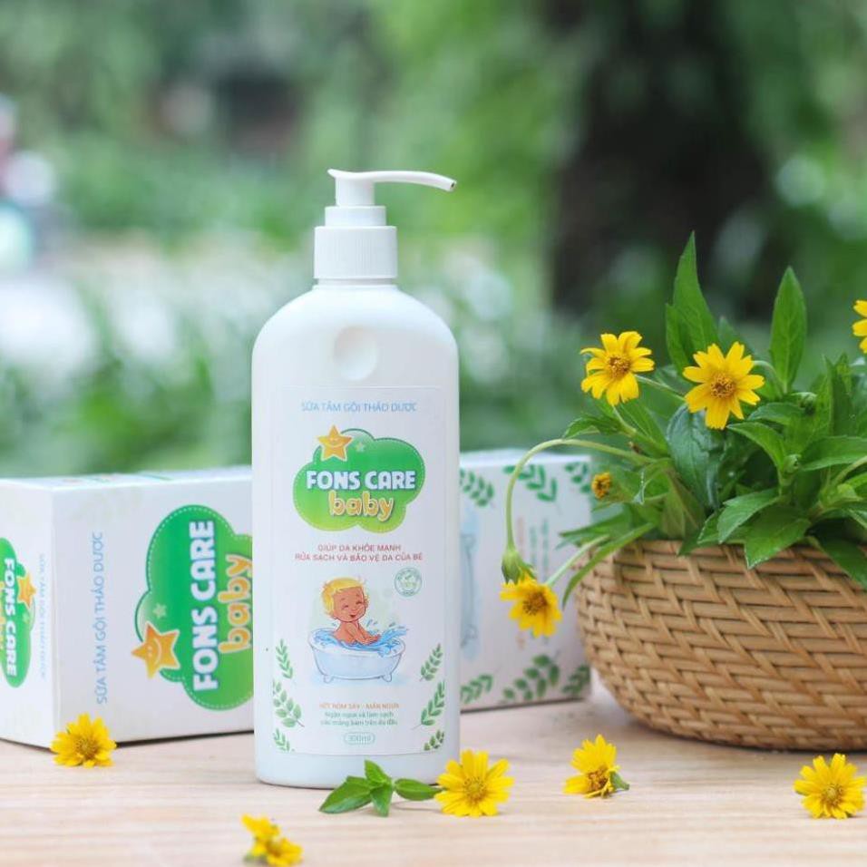 Sữa Tắm Cho Bé 👶Fons Care Baby🌴100% Thảo Dược Thiên Nhiên 👶 Sạch hết rôm, sảy, mẩn ngứa, hăm tã (300ml) | BigBuy360 - bigbuy360.vn
