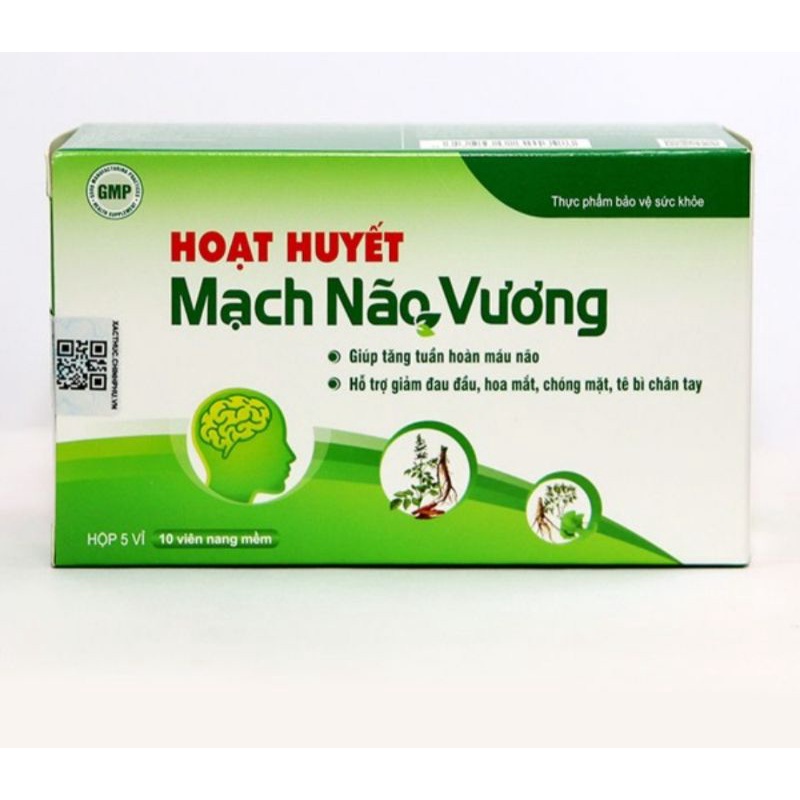 Viên uống Hoạt Huyết Mạch Não Vương tăng cường tuần hoàn máu não, cải thiện đau đầu hoa mắt chóng mặt hộp 50 viên