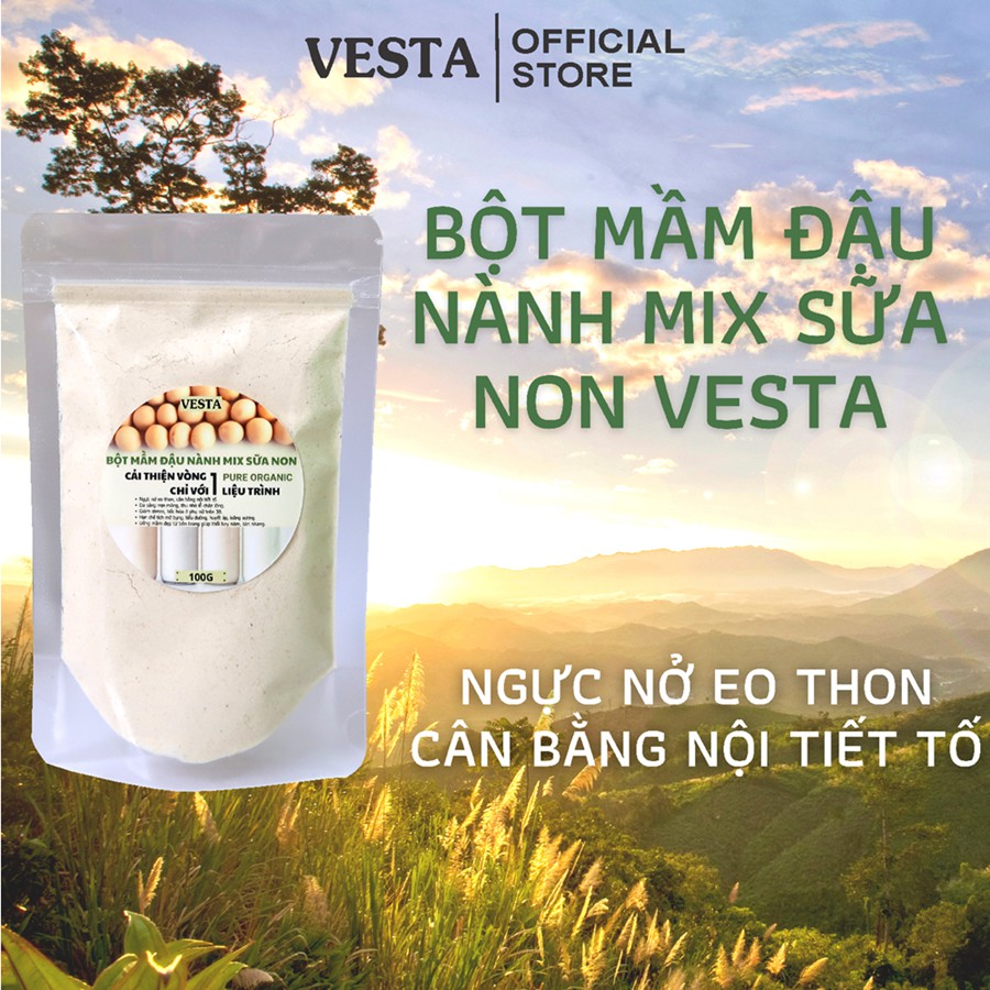 Bột Mầm Đậu Nành - 𝑭𝒓𝒆𝒆𝒔𝒉𝒊𝒑 - Mầm Đậu Nành Tăng Vòng 1 Organic Vesta 100g