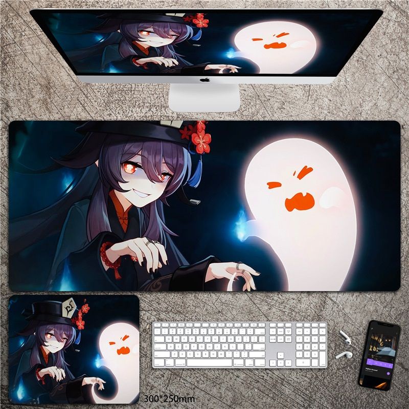 (30x70cm-40x90cm) Lót chuột Genshin Impact Lôi thần Yae Kazuha Zhongli Hutao Xiao Ayaka Ganyu Eula Keqing inazuma