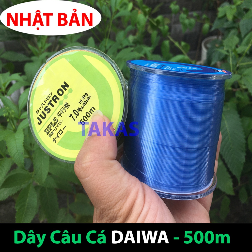 cuoc cau ca,cước câu cá tàng hình Daiwa Justron dài 500m ( màu ngẫu nhiên xanh,trắng)