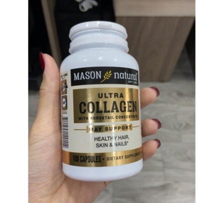 Viên uống đẹp da Ultra Collagen Mason Natural lọ 100 viên của Mỹ- giúp đẹp da, tóc, móng khỏe mạnh
