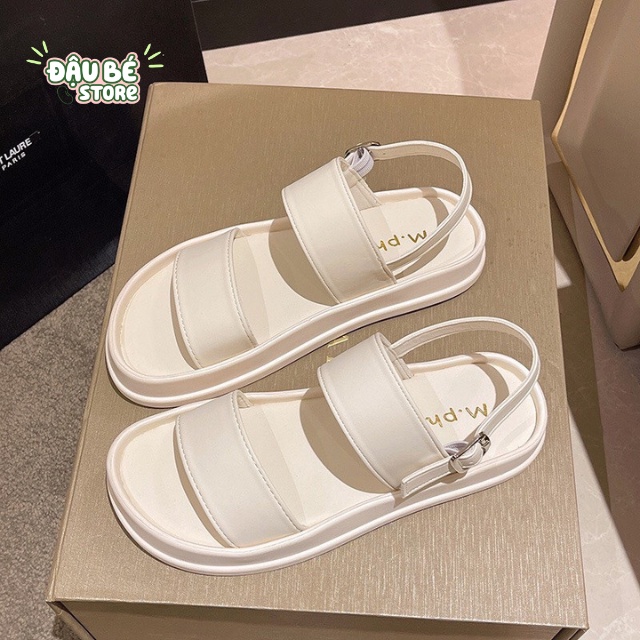 Sandal Nữ Quai Ngang Đế Bằng Màu Trơn Thời Trang Hàn Quốc - Dép Xăng Đan Quai Hậu Nữ Đẹp Da Pu Đế 3 Phân - DAUBE - D029