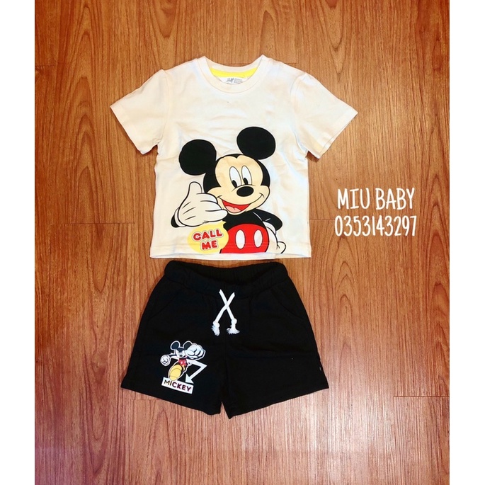 Set bộ Mickey thun cotton bé trai