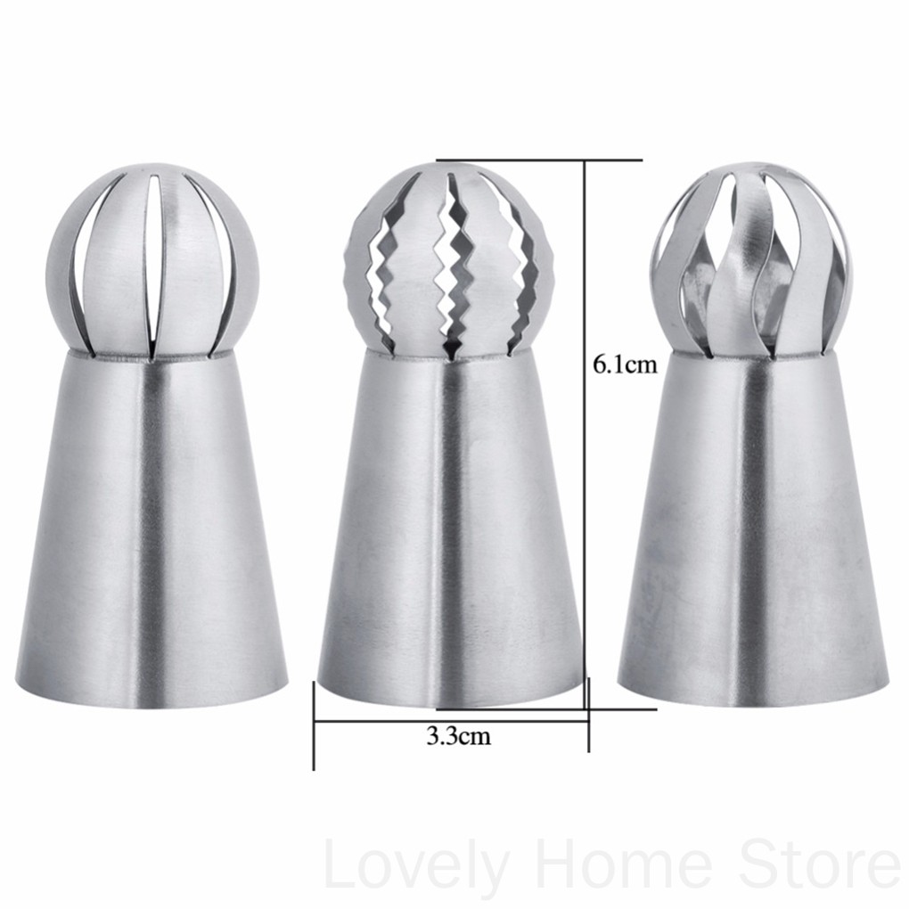 Set 3 cái đui bắt kem bằng thép không gỉ dùng để trang trí bánh