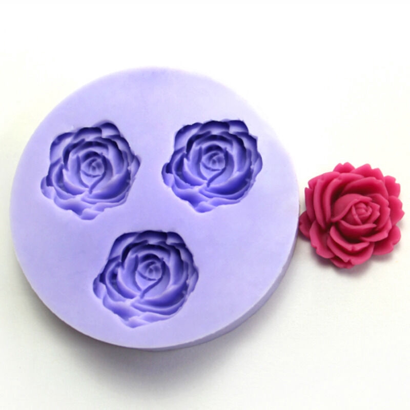 Khuôn Silicon Làm Bánh Hình Hoa Hồng 3D Trang Trí Bánh