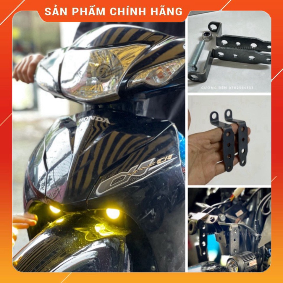 Pad gắn đèn trợ sáng cho Wave vị trí dưới mặt nạ , đơn giản dễ làm ( Đầy đủ )