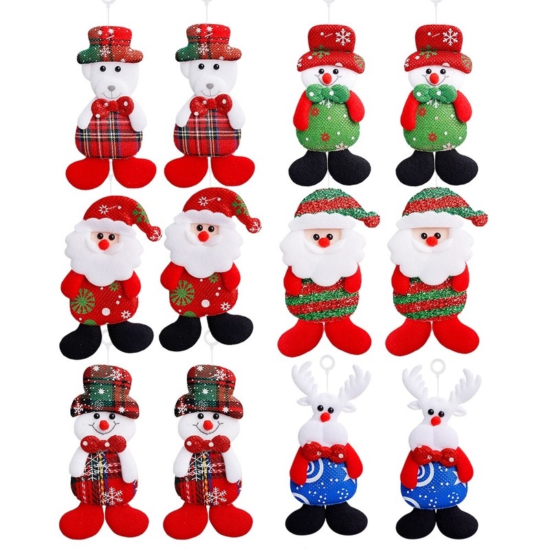 Set 12 Búp Bê Vải Treo Trang Trí Cây Thông Giáng Sinh