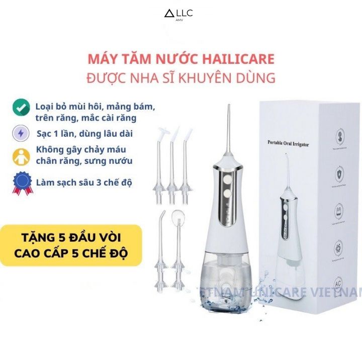 Máy tăm nước Hailicare vệ sinh răng miệng bảo vệ chân răng và nướu,Hàng cao cấp nhập khẩu chính hãng