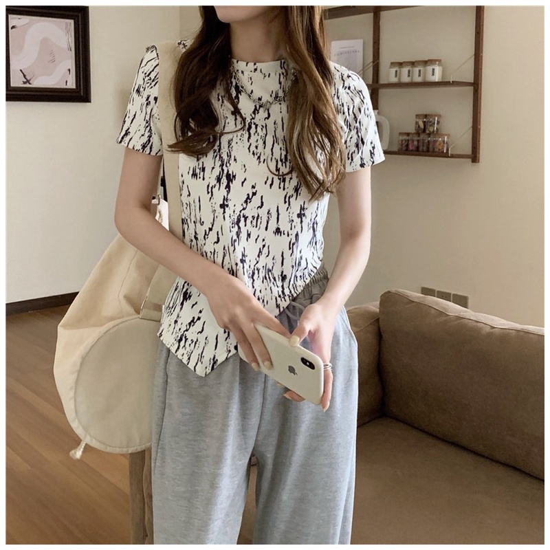 Áo Thun Cộc Tay Dáng Ôm Nhuộm Màu Độc Đáo Cho Nữ JL-TX-473