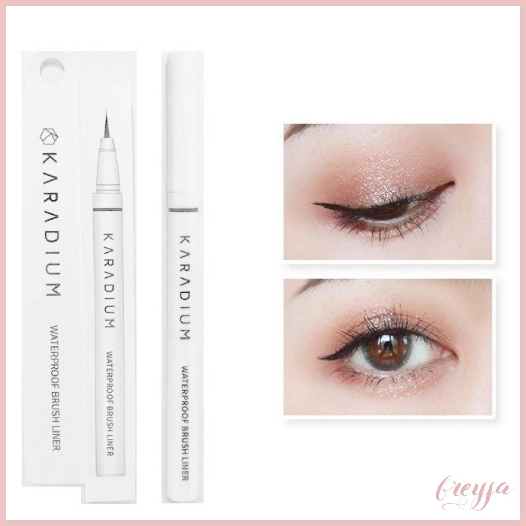 Bút dạ Kẻ mắt nước Dạ Karadium Vỏ Trắng siêu mảnh  Waterproof Brush Liner Black siêu mịn chống nước