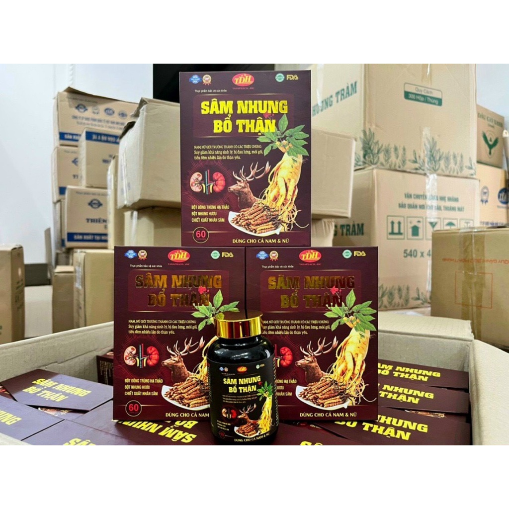 Sâm nhung Bổ thận THD dành cho Nam và Nữ - Giảm chứng thận hư thận yếu - Loại 30v và 60v