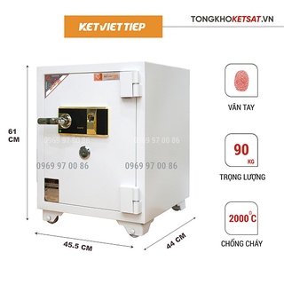 Két Sắt Vân Tay Điện Tử Việt Tiệp KVT405-VT Nặng 90KG Chống Cháy Cao Cấp (Miễn Phí Giao Hàng)