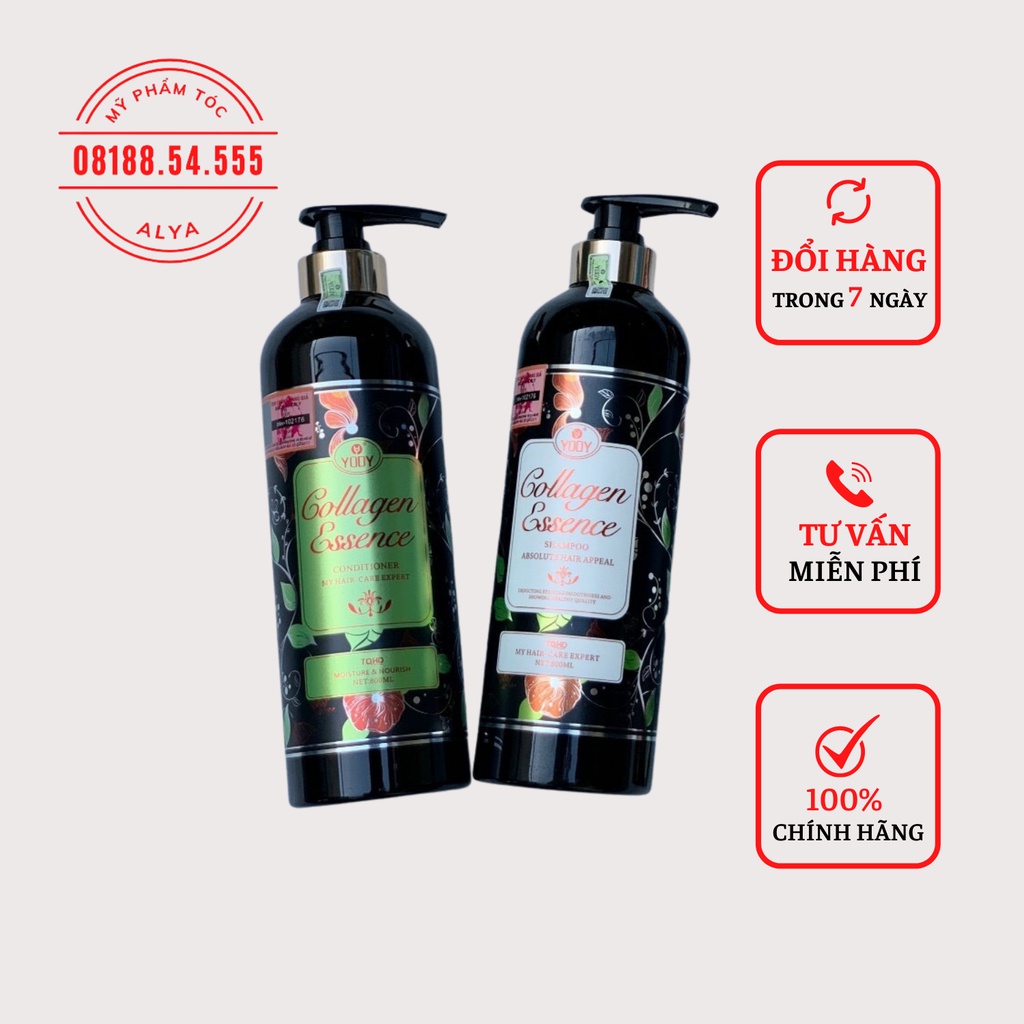 Dầu Gội Cặp Colagen Essence Yody Phục Hồi Và Kích Thích Mọc Tóc 800MLx2. HÀNG CHÍNH HÃNG