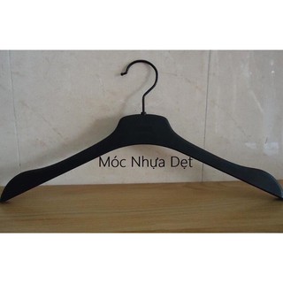 Móc nhựa dẹt 50 chiếc đầu móc sắt đen treo quần áo
