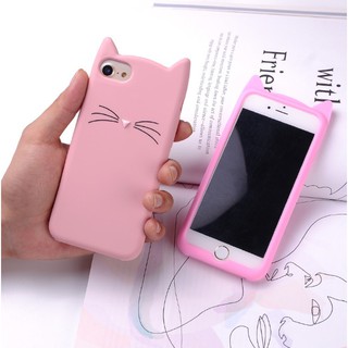 Ốp iPhone 7 7 Plus 8 8 Plus X tai mèo màu dễ thương cute Hot 2018 dẻo mịn đẹp