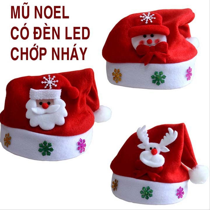 Mũ noel có đèn LED cực cool, bán lẻ giá sỉ