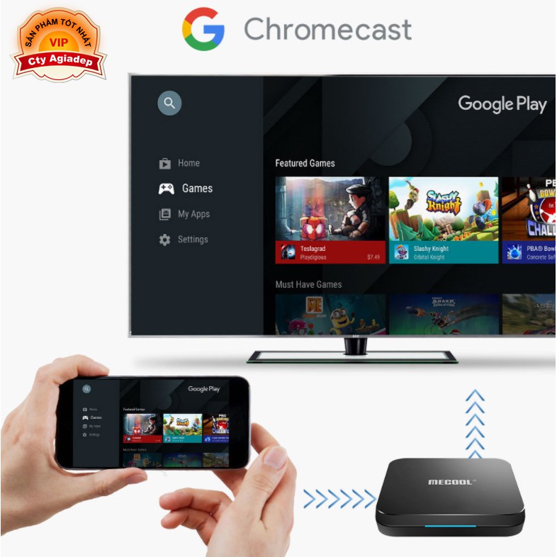 Tvbox Android 10 điều khiển giọng nói Google Voice Assistant bản quyền SmartTV MECOOL9