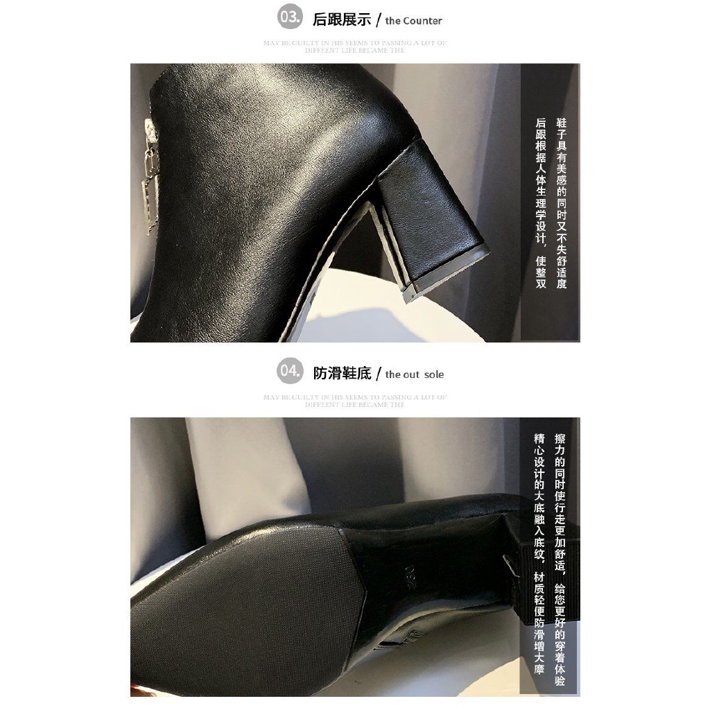 Giày boot Martin cao gót thiết kế mũi nhọn phối khóa kéo thời trang 2020 cho nữ | BigBuy360 - bigbuy360.vn