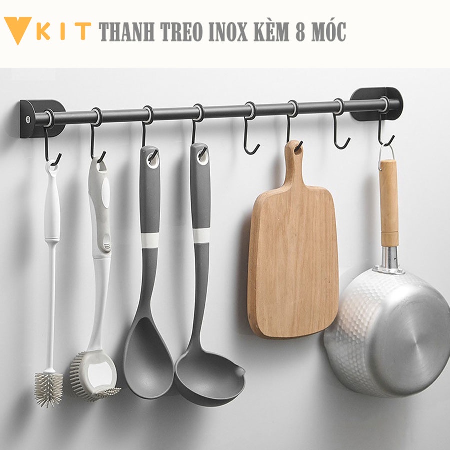 Thanh treo móc nhà bếp dán tường chống han gỉ VKIT M08