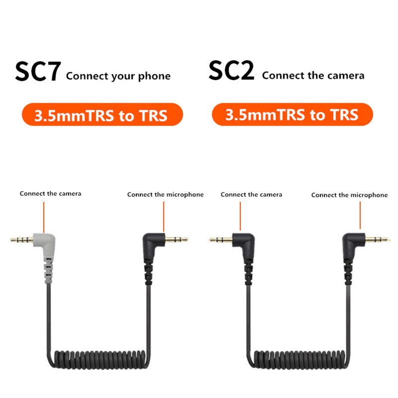 Dây Cáp Lò Xo Chuyển Đổi Micro TRS Sang TRRS 3 5mm Cho RODE SC7 SC3 Video Micro-Type